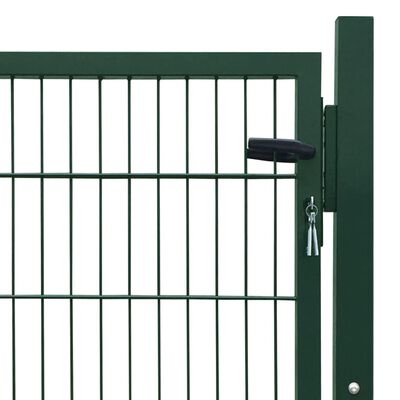 vidaXL Portão de cerca 105x150 cm aço verde