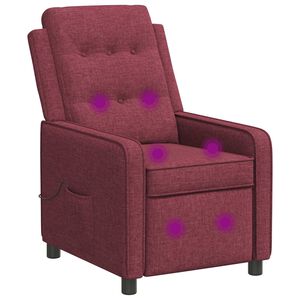 vidaXL Poltrona de massagem reclin&aacute;vel Vinho Vermelho 65 x 93 x 102 cm