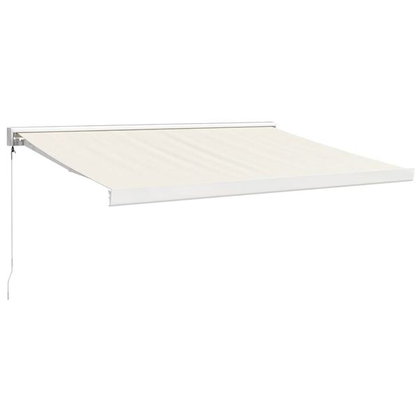 vidaXL Toldo retr&aacute;til 3,5x2,5 m tecido e alum&iacute;nio cor creme
