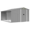 vidaXL Abrigo de jardim 277x365,5x179 cm a&ccedil;o galvanizado cinzento