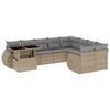 vidaXL 10 pcs conjunto de sof&aacute;s p/ jardim com almofad&otilde;es vime PE bege