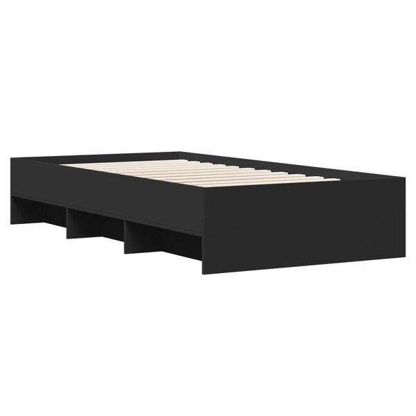 vidaXL Estrutura de cama 90x200 cm derivados de madeira preto