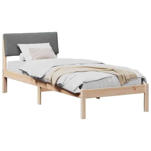 vidaXL Estrutura da cama castanho e cinzento-escuro 75 x 190 cm