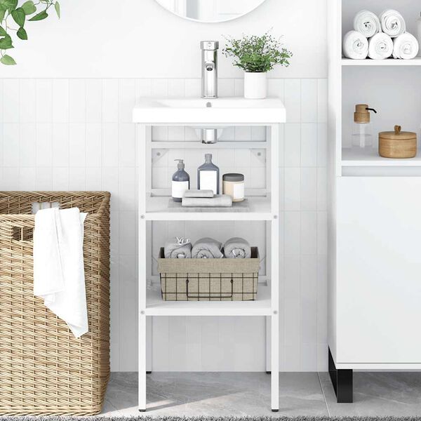 vidaXL Estrutura p/ lavat&oacute;rio casa de banho ferro 40x38x83 cm branco