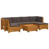 vidaXL Conjunto de Sof&aacute;s para Exterior com almofada 7 Pe&ccedil;a Castanho