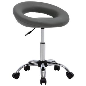 vidaXL Cadeira de jantar girat&oacute;ria couro artificial cinzento