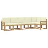 vidaXL Conjunto de Sof&aacute;s para Exterior 6 unid. Branco e Creme
