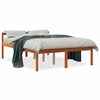 vidaXL Cama para idosos 120x190 cm madeira pinho maci&ccedil;a castanho cera
