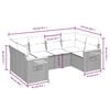 vidaXL 6 pcs conjunto de sof&aacute;s p/ jardim com almofad&otilde;es vime PE bege