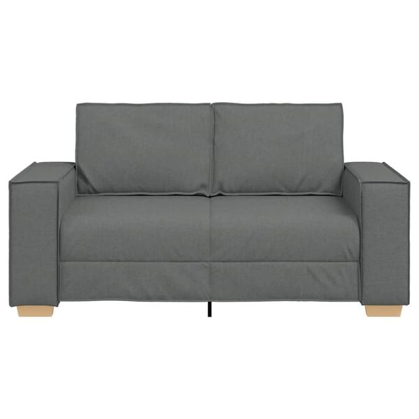 vidaXL Sof&aacute; de 2 lugares cinza escuro 160x78x84 cm tecido