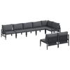 vidaXL Conjunto de Sof&aacute; de Jardim 8 unid. Preto A&ccedil;o