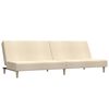vidaXL Sof&aacute;-cama de 2 lugares tecido cor creme