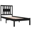 vidaXL Estrutura cama pequena solteiro 75x190 cm madeira maci&ccedil;a preto