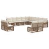 vidaXL Conjunto de Sof&aacute; de Jardim 13 unid. Bege vime PE