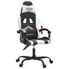 vidaXL Cadeira gaming couro artificial preto e branco