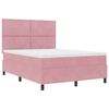 vidaXL Cama Box com colch&atilde;o com cabeceira Rosa 160 x 200 cm Veludo