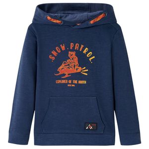 Sweatshirt para crian&ccedil;a com capuz azul-marinho mesclado e laranja 92