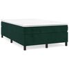 vidaXL Cama boxspring com colch&atilde;o 120x200 cm veludo verde-escuro