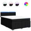 vidaXL Cama com molas/colch&atilde;o 140x190 cm tecido preto