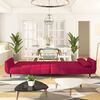 vidaXL Sof&aacute;-cama 2 lugares com duas almofadas veludo vermelho tinto