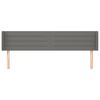 vidaXL Cabeceira de cama c/ abas tecido 203x16x78/88cm cinzento-escuro
