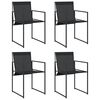 vidaXL Cadeiras de jardim 4 pcs a&ccedil;o e textilene preto