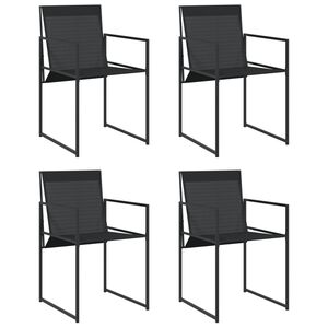 vidaXL Cadeiras de jardim 4 pcs a&ccedil;o e textilene preto