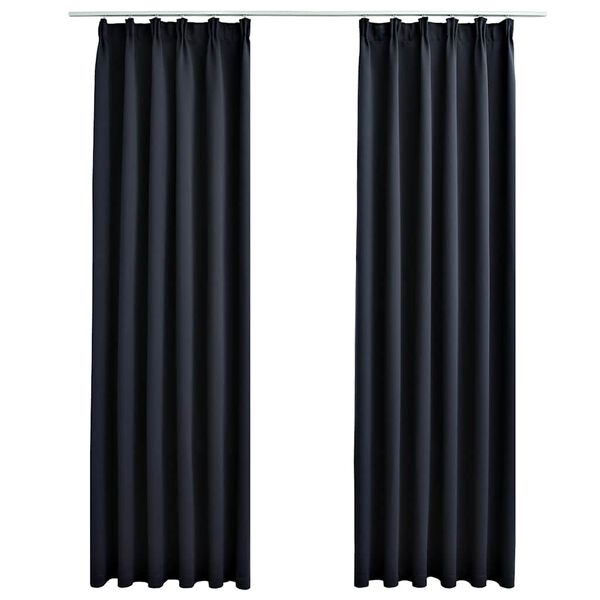 vidaXL Cortinas blackout com ganchos 2 pcs 140x245 cm antracite