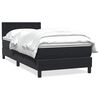 vidaXL Cama com molas/colch&atilde;o 100x210 cm veludo Preto