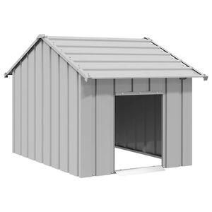 vidaXL Casota para c&atilde;es com telhado 83x130x85 cm a&ccedil;o galvanizado