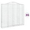 vidaXL Cestos gabi&atilde;o arqueados 6pcs 200x30x180/200cm ferro galvanizado