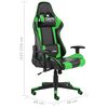vidaXL Cadeira de gaming girat&oacute;ria PVC verde