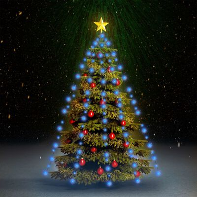 vidaXL Cordão de luzes árvore de Natal 150 luzes LED 150 cm azul