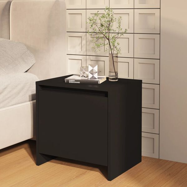 vidaXL Mesa de cabeceira 45x34x44,5 cm contraplacado preto