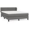 vidaXL Cama com molas/colch&atilde;o 140x200 cm couro artificial cinzento