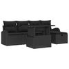 vidaXL Conjunto de Sof&aacute; de Jardim 6 pcs Preto Rattan Sint&eacute;tico