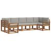 vidaXL Conjunto de Sof&aacute;s para Exterior 7 pcs Cinza Natural e Claro
