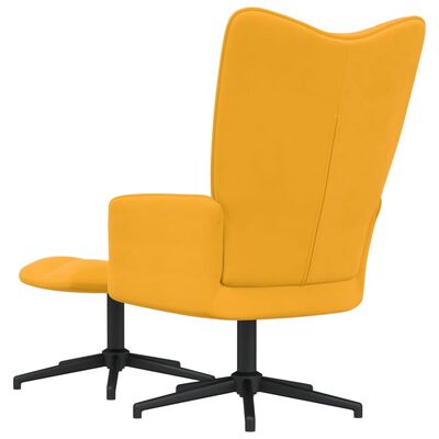 vidaXL Cadeira de descanso com banco veludo amarelo mostarda