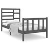 vidaXL Estrutura cama pequena solteiro 75x190 cm madeira maci&ccedil;a cinza