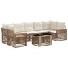 vidaXL Conjunto de Sof&aacute; de Jardim 8 unid. Bege e Branco Creme vime PE