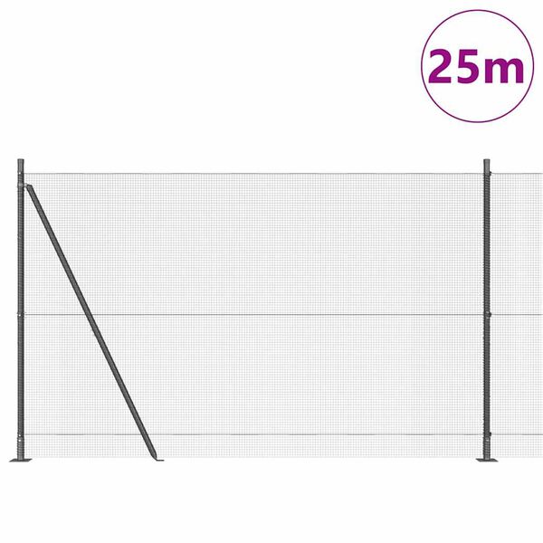 vidaXL Poste de Cerca Cinzeto 25 x 1,4 m (malha de 12 x 12 mm)