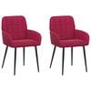 vidaXL Cadeiras de Jantar 2 pcs Veludo (V) Vinho Vermelho