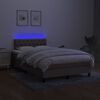 vidaXL Cama box spring colch&atilde;o/LED 120x200cm tecido cinza-acastanhado