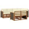 vidaXL Conjunto de Sof&aacute; Sectional com almofada 6 pcs Natural e Creme