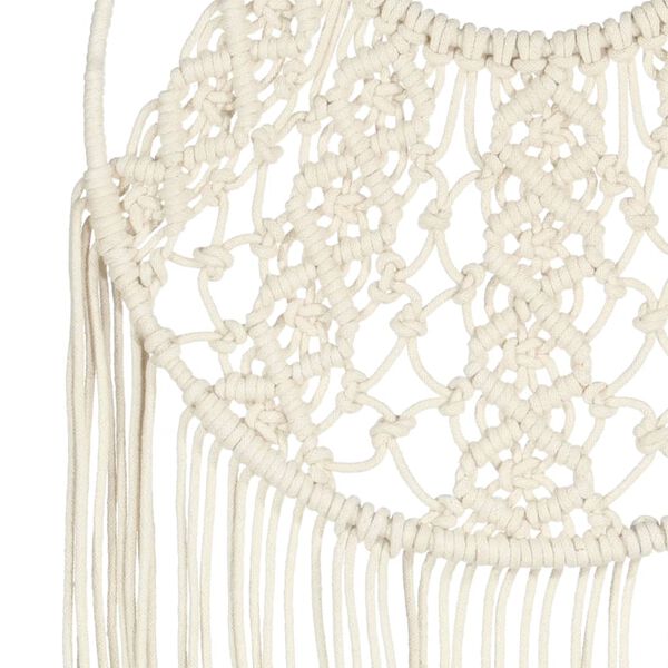 vidaXL Suporte de parede em macramé 40x80 cm algodão