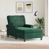 vidaXL Chaise Lounge com almofada Verde Escuro 91 x 157 x 91 cm Veludo