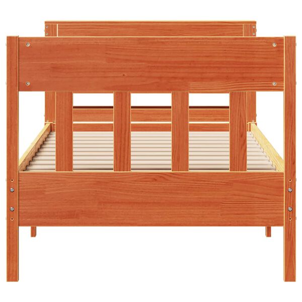 vidaXL Cama sem colch&atilde;o 100x200 cm pinho maci&ccedil;o castanho-mel