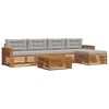 vidaXL Conjunto de Sof&aacute;s para Exterior 6 unid. Cinza Natural e Claro