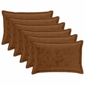 vidaXL Capa almofada 6 unid. HOUTEN Marrom Claro 50 x 80 cm Flanela
