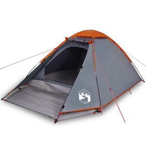 vidaXL Tenda de campismo c&uacute;pula p/ 2 pessoas imperme&aacute;vel cinza/laranja